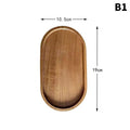 Japanese Wooden Tray 1Pc Dessert Plate Solid Wood Rustic Tableware for Serving Finger Food Coffee